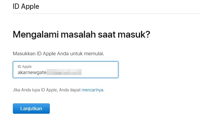 Cara reset kata sandi iCloud