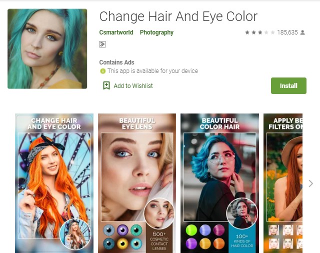Change Hair And Eye Color Aplikasi Warna Rambut