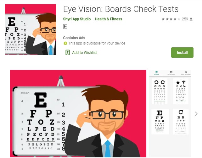 Eye Vision Boards Check Tests