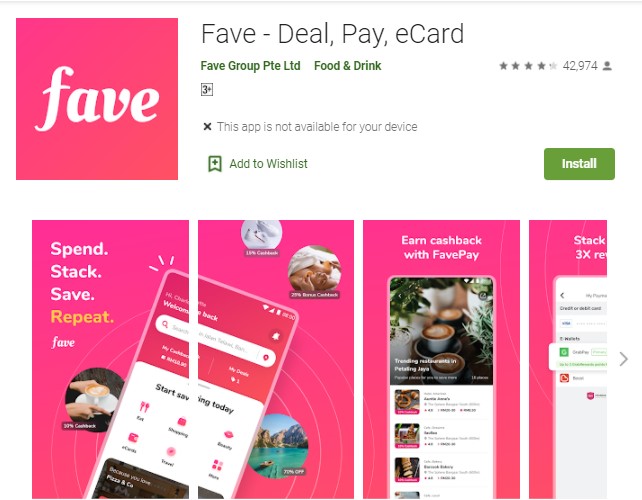 Fave – Deal pay eCard