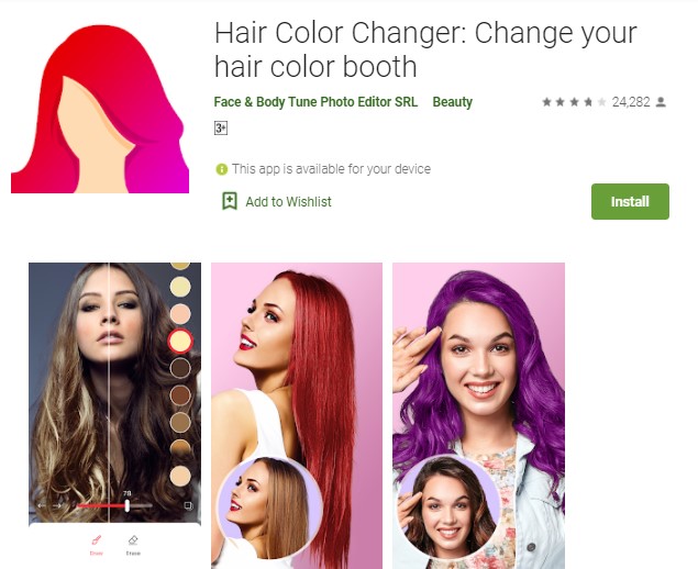 Hair Color ChangerChange your hair color booth - Aplikasi Warna Rambut