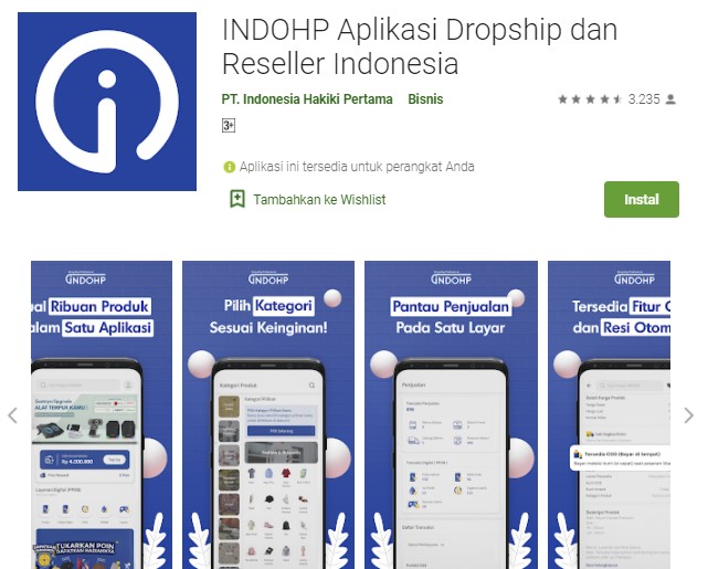INDOHP Aplikasi Dropship Terbaik