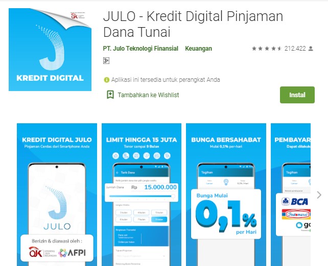 Julo Aplikasi Pinjam Uang Online Terpercaya dan Cepat Cair