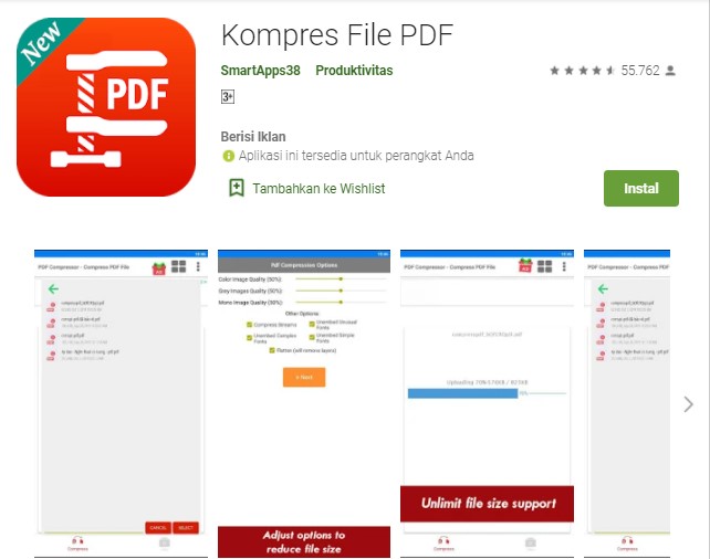 Kompres File PDF Aplikasi Kompres File