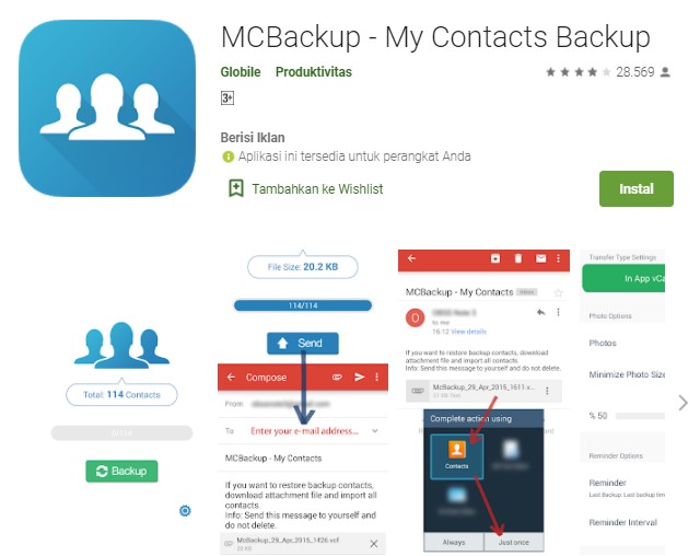 MCBackup My Contacts Backup