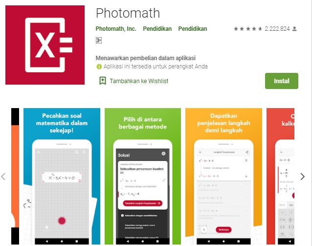 Photomath Aplikasi Tanya Jawab Soal Matematika