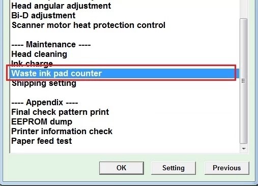 Reset Epson L3110