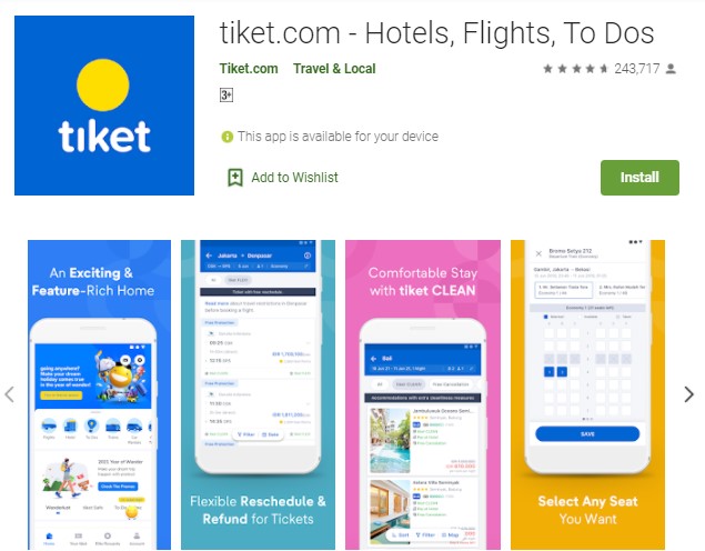 Tiket.com Aplikasi Rental Mobil di Android