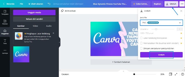 Cara Mengunduh Hasil Gambar di Canva