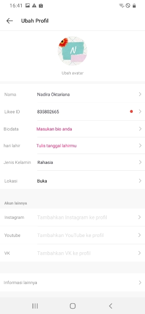 Cara Ubah Profil