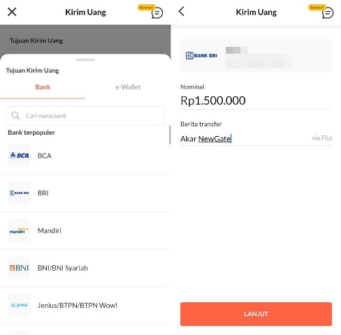 Cara transfer Flip lewat ATM BNI