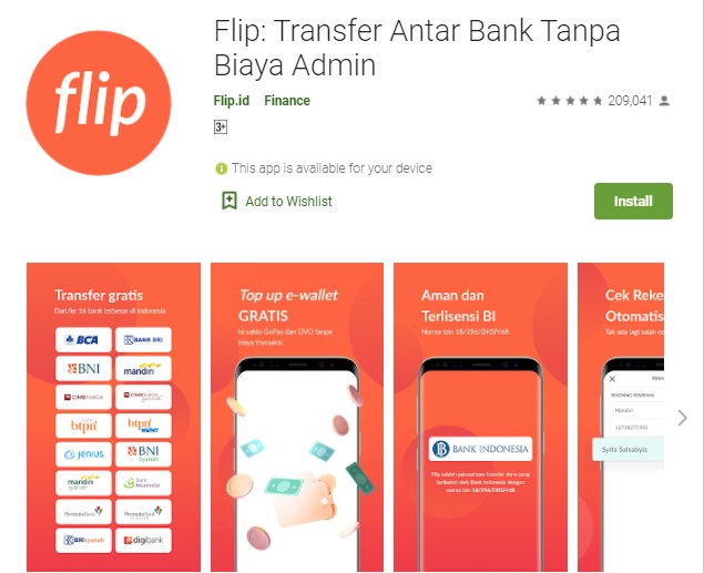Flip Transfer Antar Bank Tanpa Biaya Admin