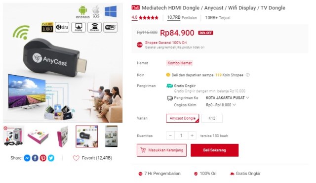 Harga Anycast HDMI Dongle Harga Anycast HDMI Dongle