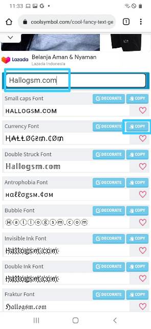 Cara Ubah Font Instagram