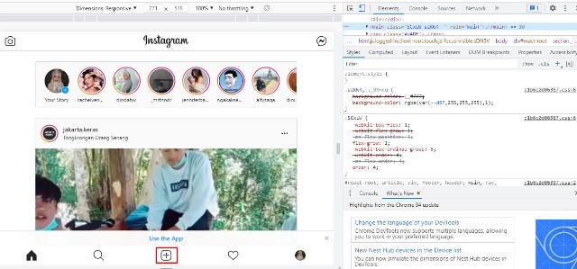 Cara Upload Video di IG PC