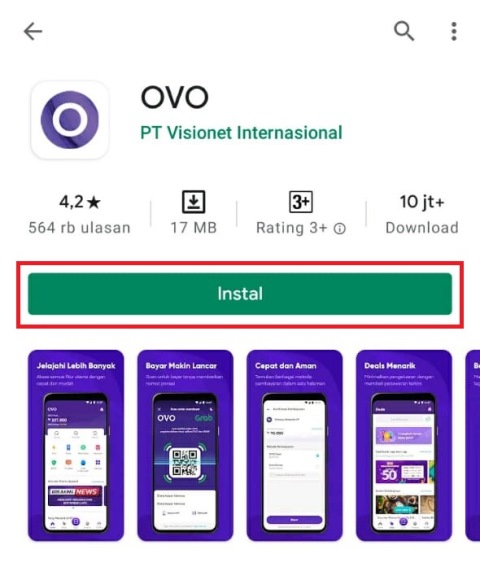 Instal aplikasi OVO