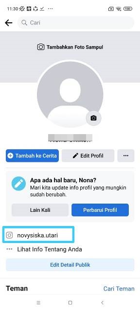 Link IG di FB