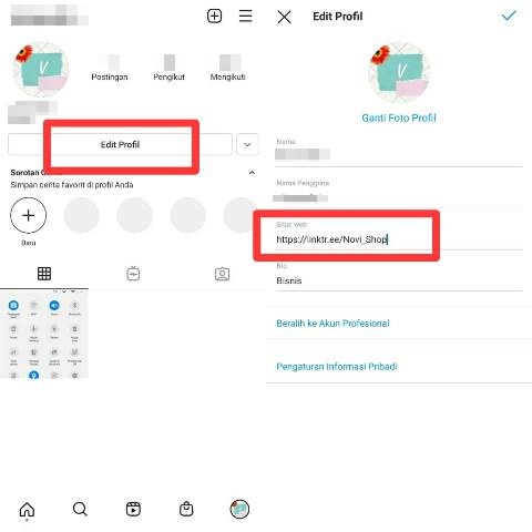 Menambahkan Linktree di Bio IG