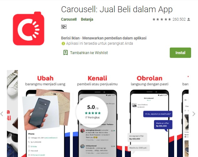 Carousell Jual Beli dalam App