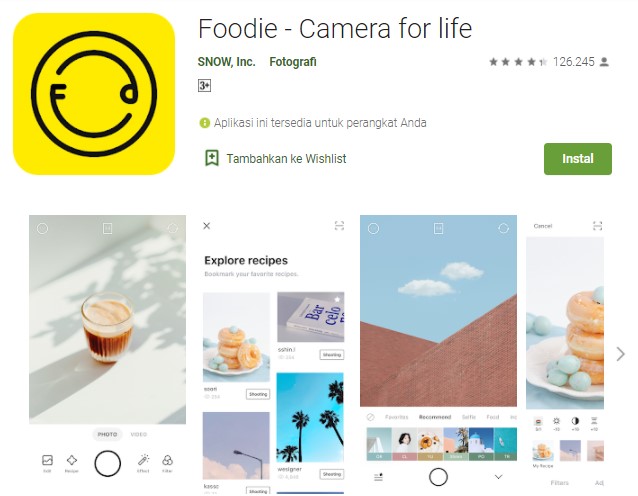 Foodie Aplikasi Edit Foto Jualan Makanan