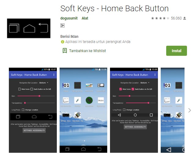 Soft Keys Home Back Button