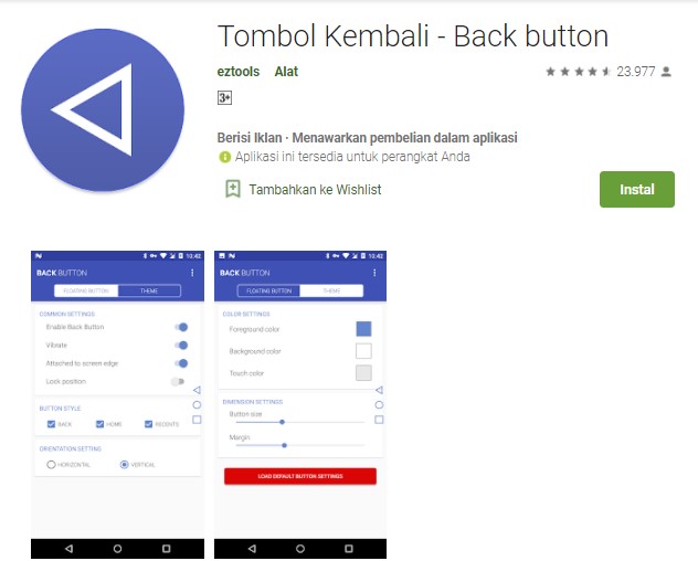 Tombol Kembali Back button