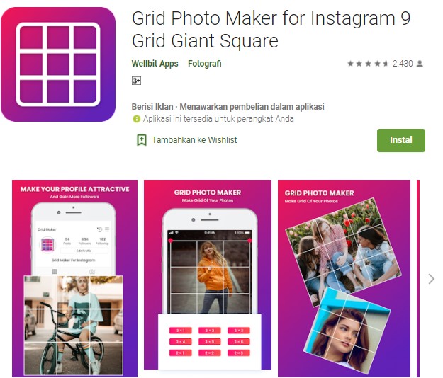 Grid Photo Maker for Instagram 9 Grid Giant Square