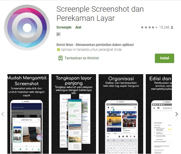 Screenple Screenshot dan Perekaman Layar