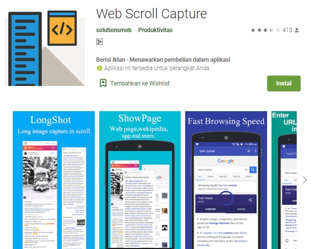 Web Scroll Capture Aplikasi Screenshot Panjang