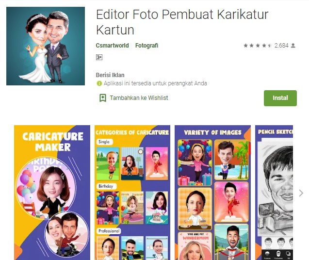 Editor Foto Pembuat Karikatur Kartun