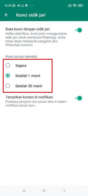 Sidik Jari WhatsApp