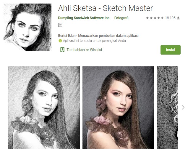 Sketch Master Aplikasi Edit Foto Karikatur