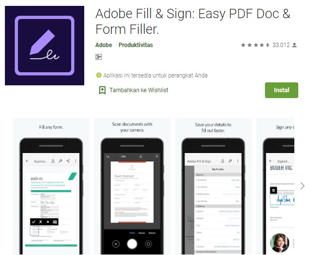 Adobe Fill Sign Aplikasi Edit PDF