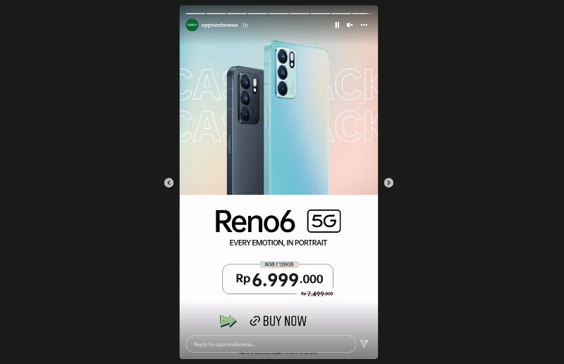 Poster harga diskon Reno6 5G di Indonesia Poster harga diskon Reno6 5G di Indonesia
