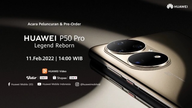 Poster peluncuran Huawei P50 Pro di Indonesia