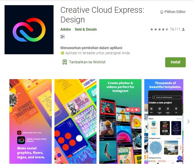 Creative Cloud Express Design Aplikasi Pembuat Pamflet