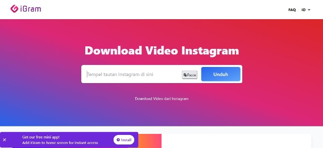 IGram Situs Download Video dari Instagram