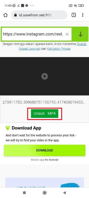 Proses Download Video IG