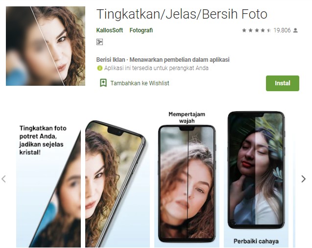 TingkatkanJelasBersih Foto - Aplikasi Memperjelas Foto Buram