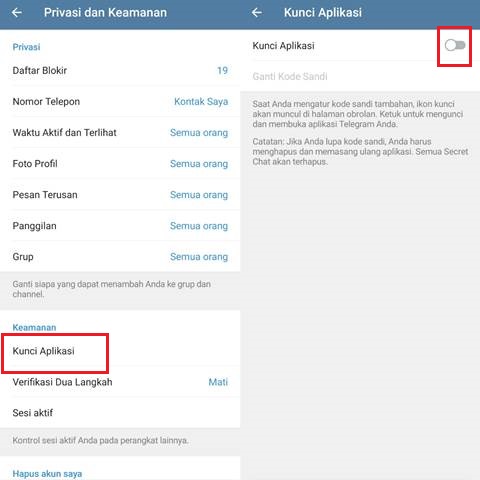 Cara Kunci Aplikasi Telegram