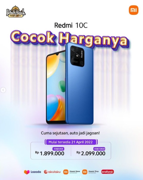 Harga HP Redmi 10C di Indonesia