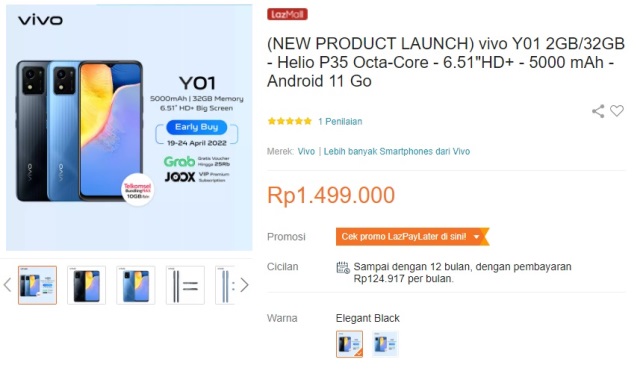 Harga Vivo Y01