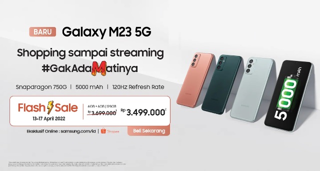 Poster harga Samsung Galaxy M23 5G di Indonesia Poster harga Samsung Galaxy M23 5G di Indonesia