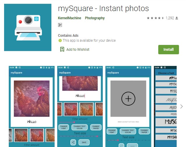 mySquare Aplikasi Edit Foto Efek Polaroid