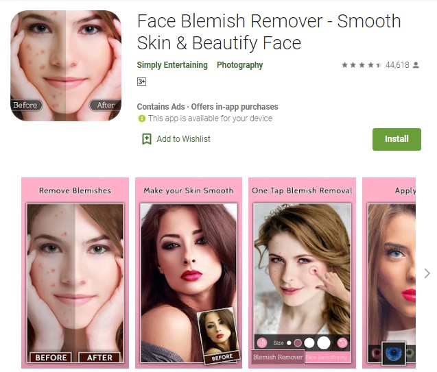 Face Blemish Remover Aplikasi Edit Foto Penghilang Jerawat