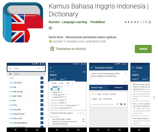 Kamus Bahasa Inggris Indonesia Dictionary - Aplikasi Translate Inggris Indonesia Offline