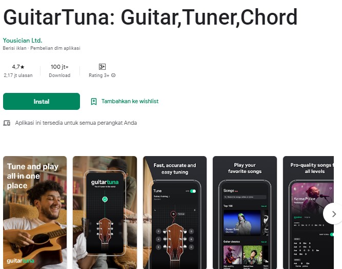 GuitarTuna Aplikasi Gitar