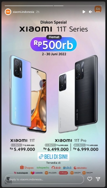 Poster Diskon Spesial Xiaomi 11T dan Xiaomi 11T Pro