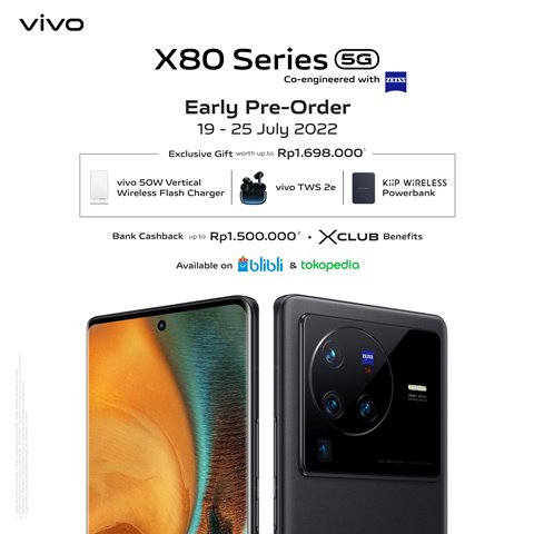 Poster Early Pre Order Vivo X80 Series di Indonesia