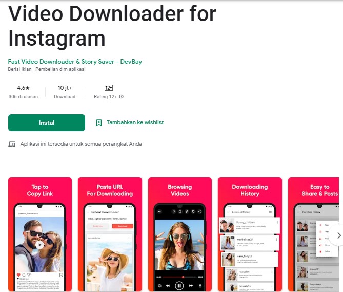 Video Downloader for Instagram Aplikasi Download Reels Instagram